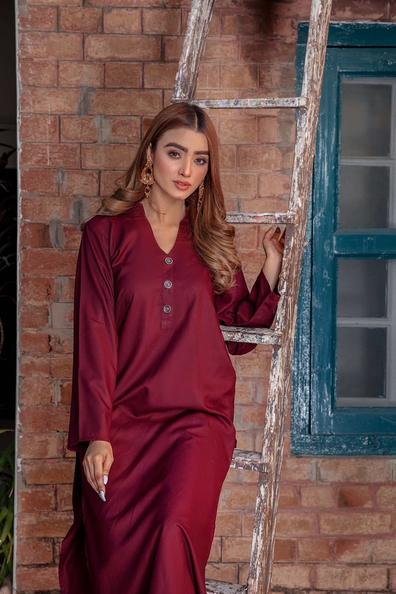 Panache Apparel Stitched Kurta Collection-Plum