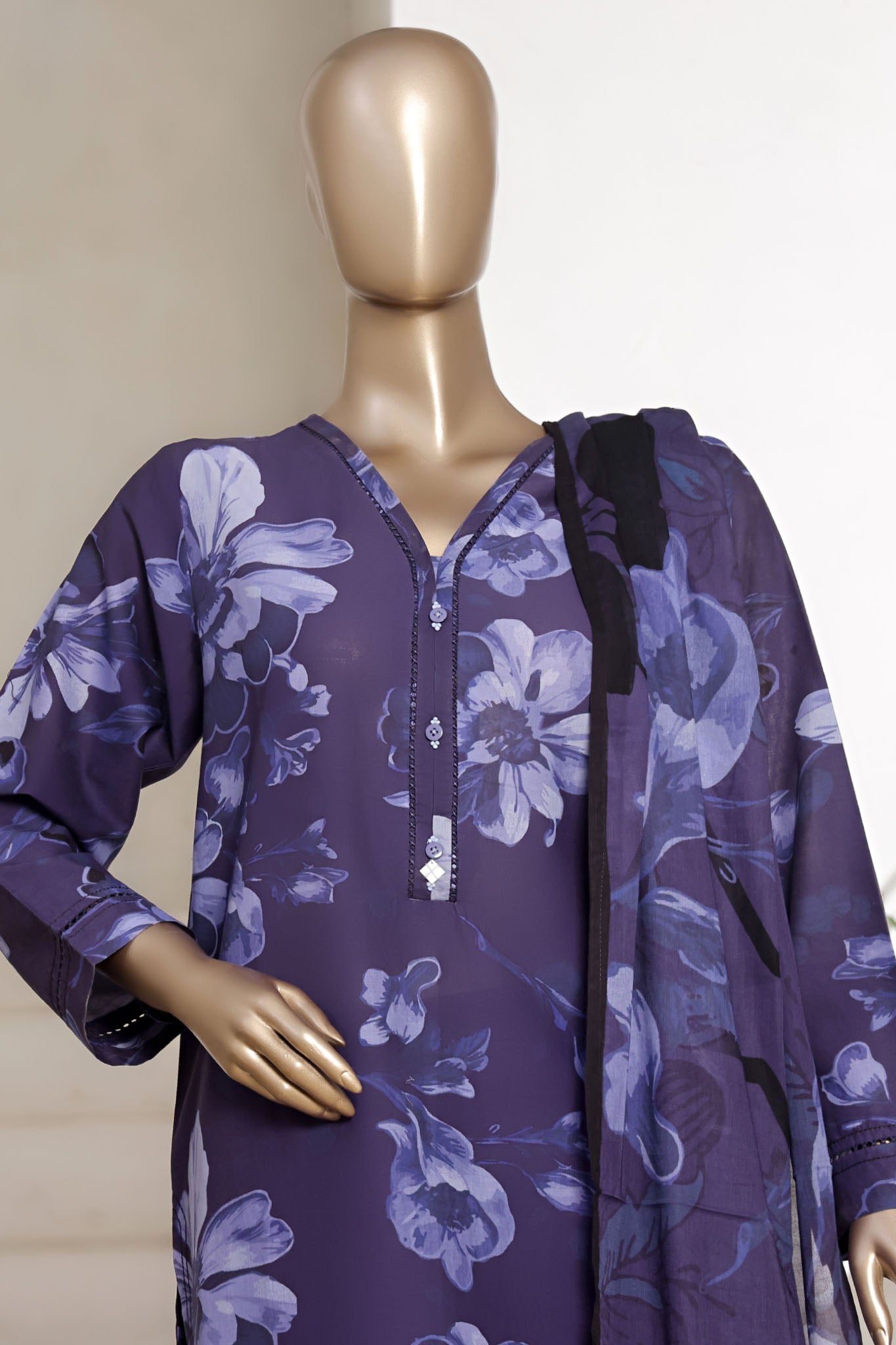 Sada Bahar Stitched 3 Piece Printed Cambric Vol-01 Collection'2025-248-BLUE