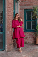 Panache Apparel Stitched Kurta Collection-Fuchsia