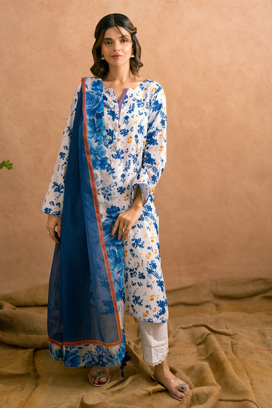 Ayla Studio Eyptian Blue-Dupatta