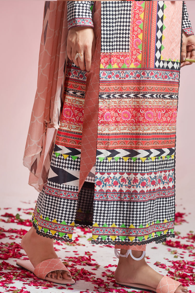 The Affordables By Mariam Malik Stitched 3 Piece Digital Printed Lawn Collection'2025-Mehfil Peach