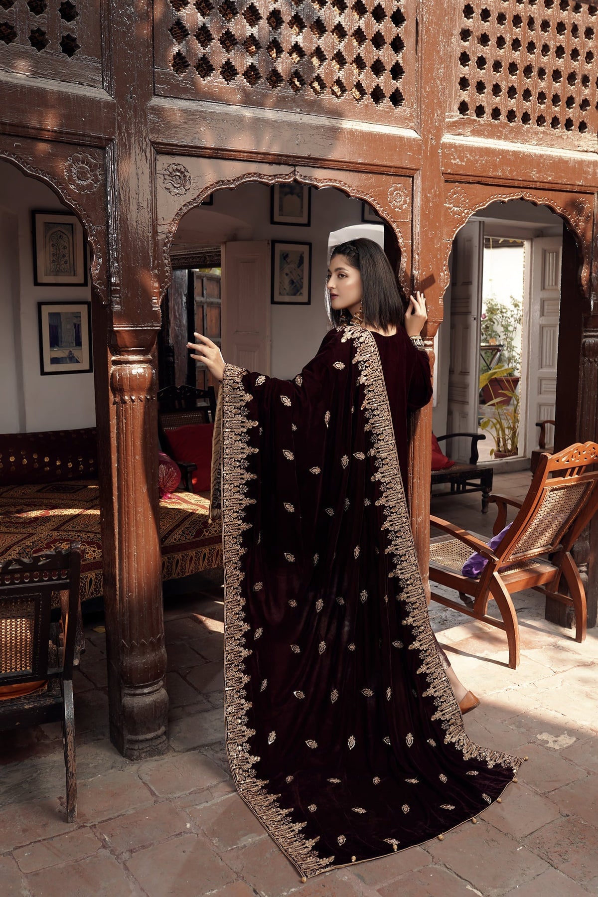 Panache Apparel Stitched Velvet Shawl Collection-Kiran Shawl