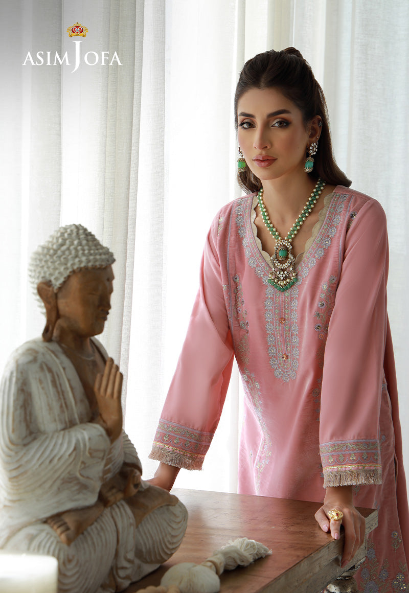 Asim Jofa Velvet Pret 24 Ajvg-12 Embroidered Velvet Stitched 2Pc