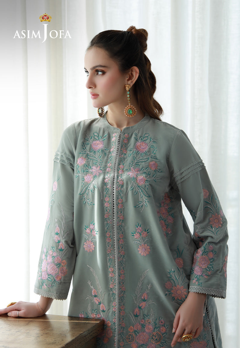 Asim Jofa Velvet Pret 24 Ajvg-07 Embroidered Velvet Stitched 2Pc