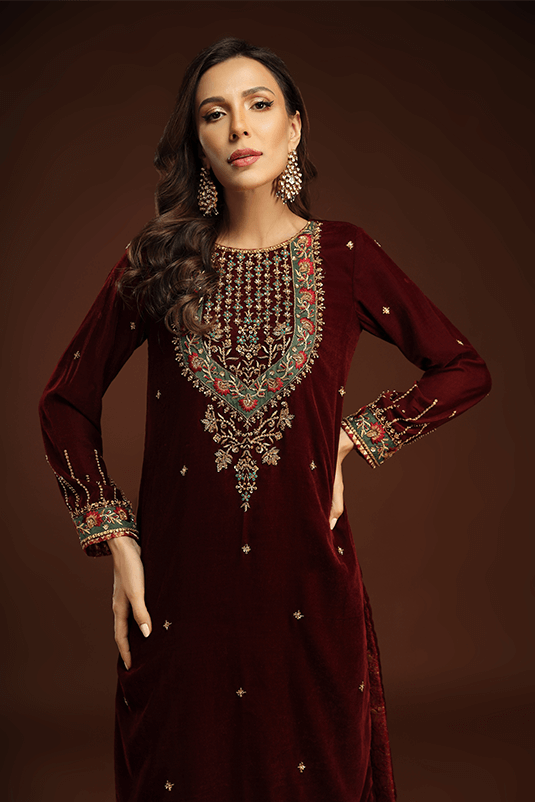 Bagh E Makhmal By Zaaviay Stitched Inza (Three Piece)