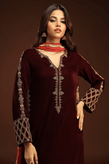 Bagh E Makhmal By Zaaviay Stitched Hazel (Three Piece)