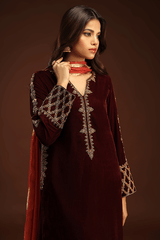 Bagh E Makhmal By Zaaviay Stitched Hazel (Three Piece)
