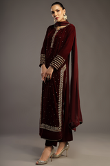 Bagh E Makhmal By Zaaviay Stitched Gulizaar (Three Piece)