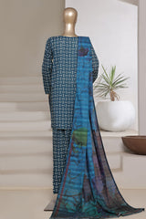 Sada Bahar Stitched 3 Piece Printed Cotton With Farshi Shalwar Vol-02 Collection'2025-FS-272-Blue
