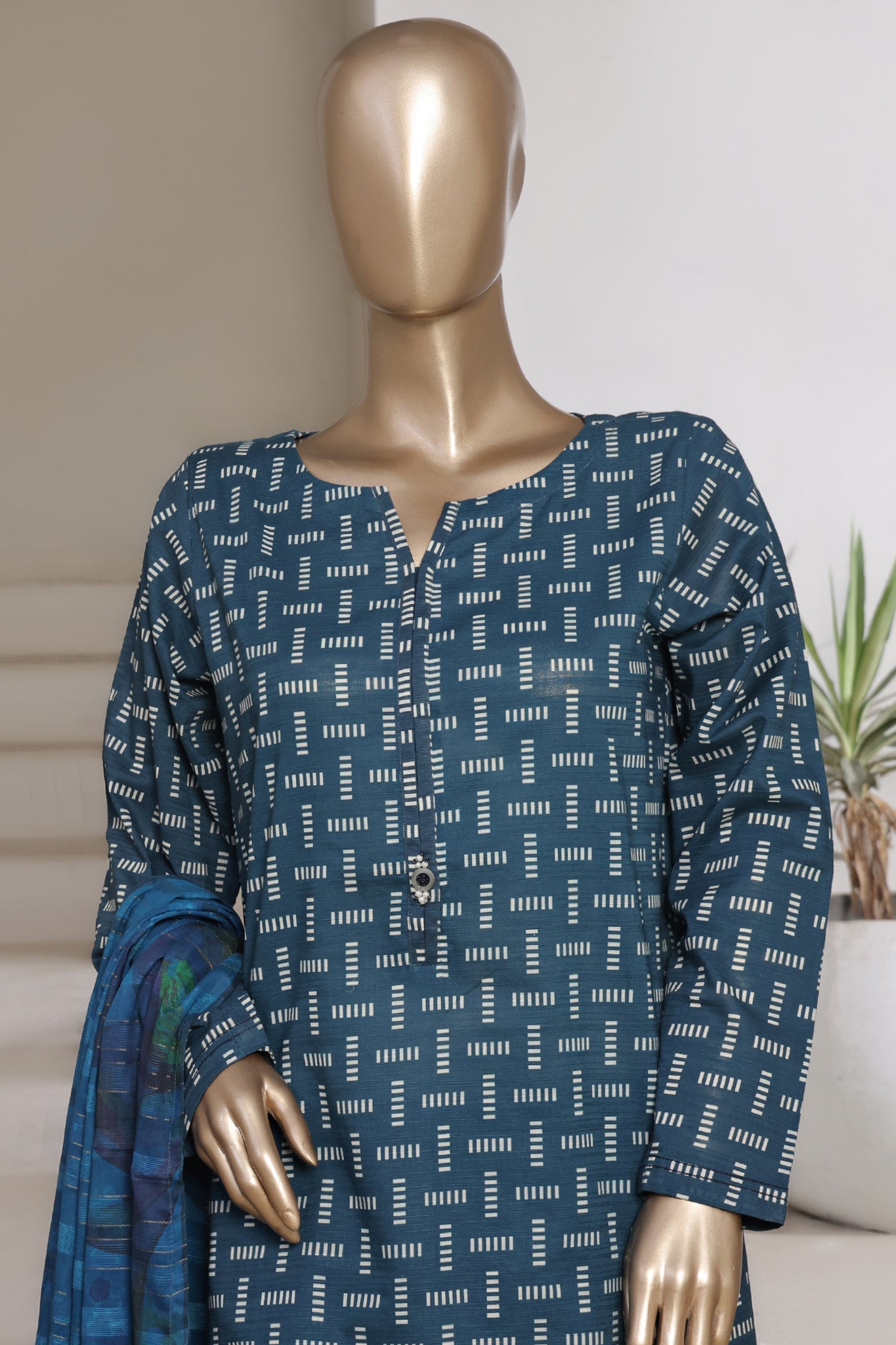 Sada Bahar Stitched 3 Piece Printed Cotton With Farshi Shalwar Vol-02 Collection'2025-FS-272-Blue