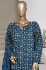 Sada Bahar Stitched 3 Piece Printed Cotton With Farshi Shalwar Vol-02 Collection'2025-FS-272-Blue