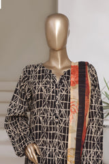 Sada Bahar Stitched 3 Piece Printed Cotton With Farshi Shalwar Vol-02 Collection'2025-FS-273-Black