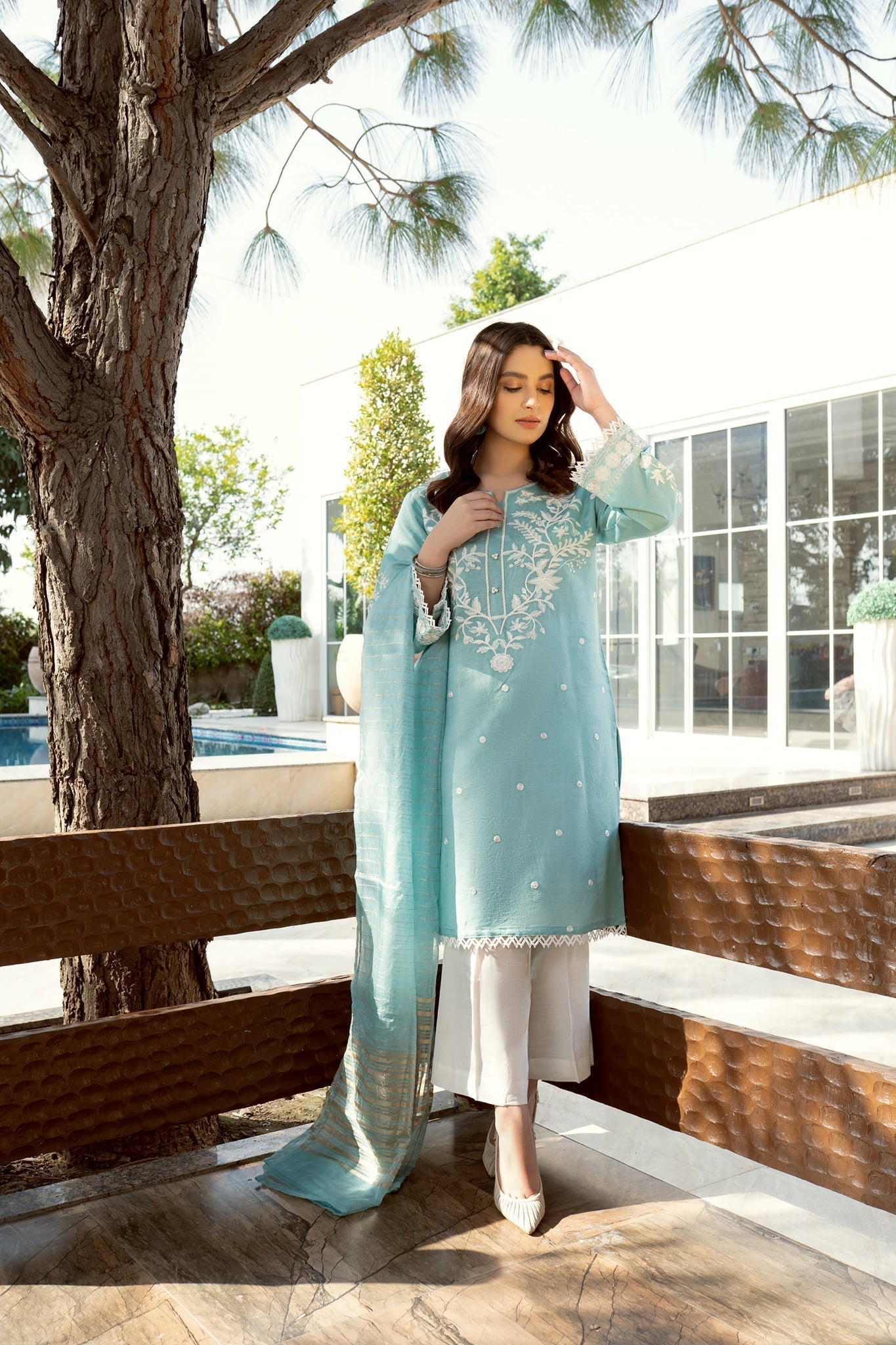 Panache Apparel Stitched Kurta Collection-Pearly