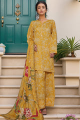 Sada Bahar Stitched 3 Piece Printed Cotton With Farshi Shalwar Vol-02 Collection'2025-FS-274-Yellow