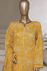 Sada Bahar Stitched 3 Piece Printed Cotton With Farshi Shalwar Vol-02 Collection'2025-FS-274-Yellow