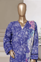Sada Bahar Stitched 3 Piece Printed Cotton With Farshi Shalwar Vol-02 Collection'2025-FS-275-Royal Blue