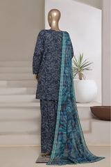 Sada Bahar Stitched 3 Piece Printed Cotton With Farshi Shalwar Vol-02 Collection'2025-FS-277-Blue