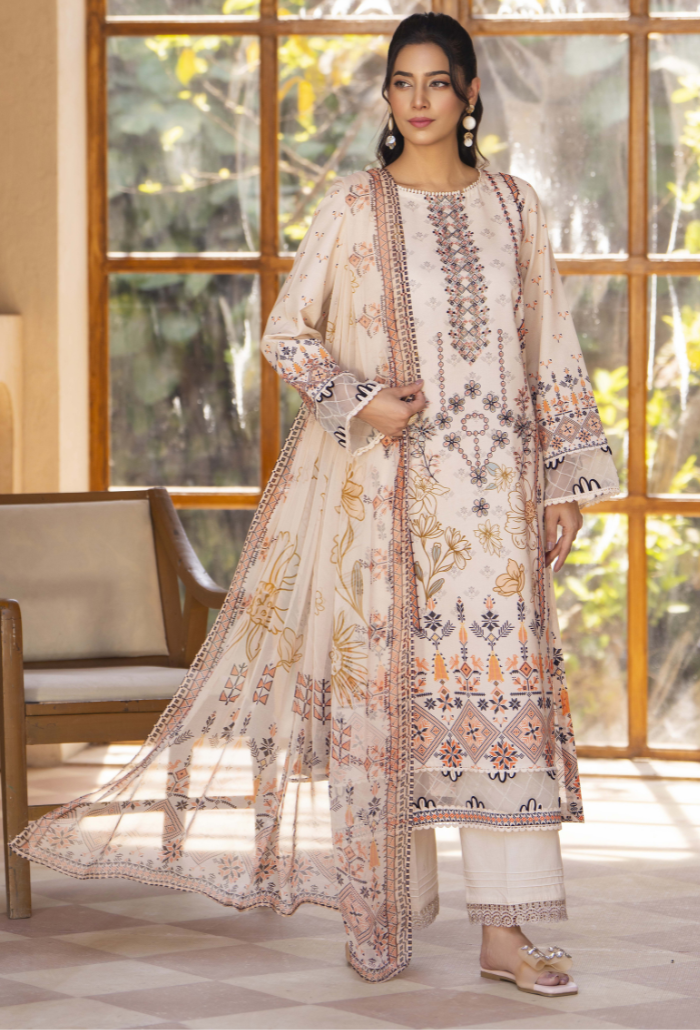 Zarwisha By Humdum Unstitched 3 Piece Digital Printed Emb Lawn Collection'2025-D-05