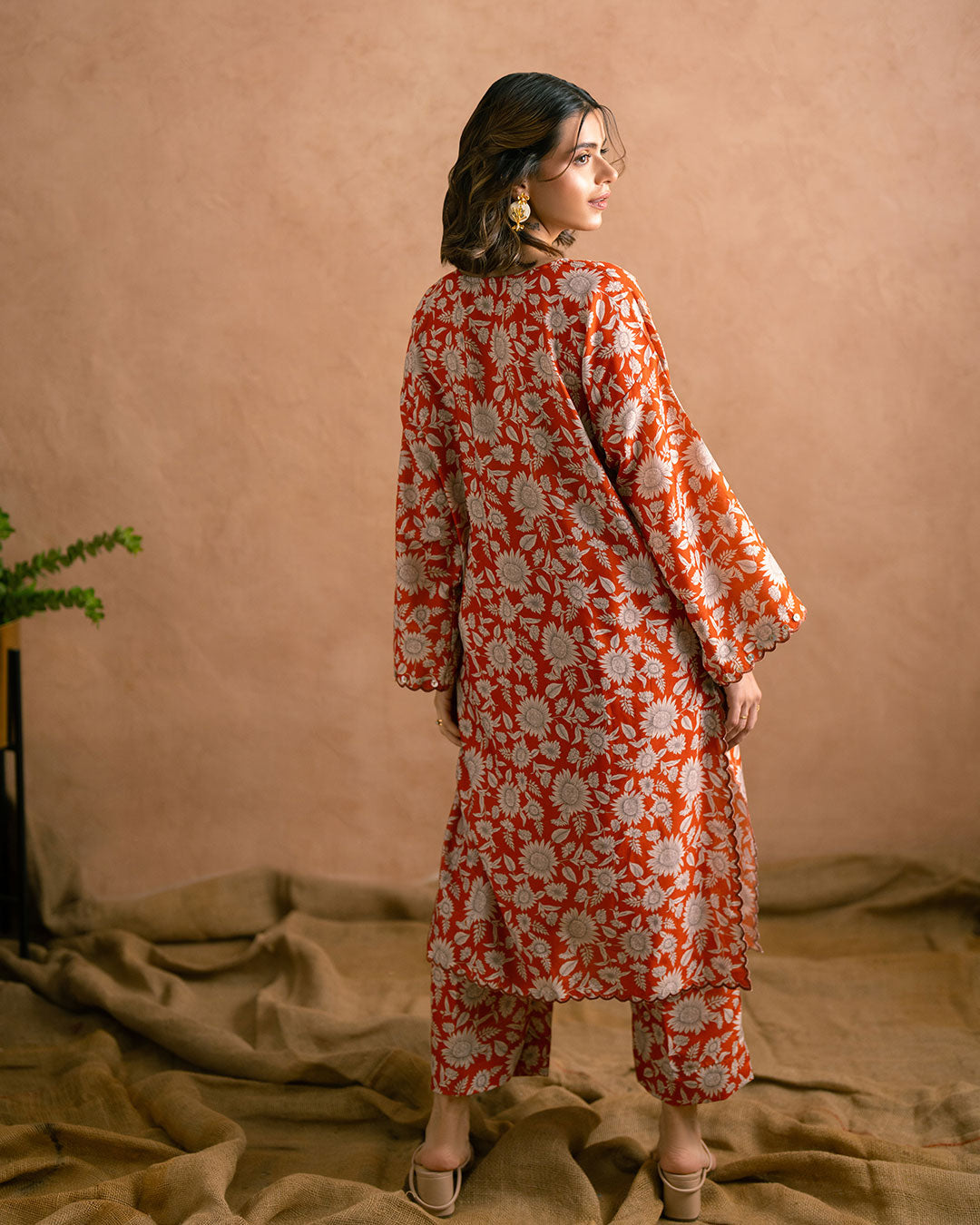 Ayla Studio Stitched PRINTED ESSENTIAL 2PC CO-ORD - Sun Flower