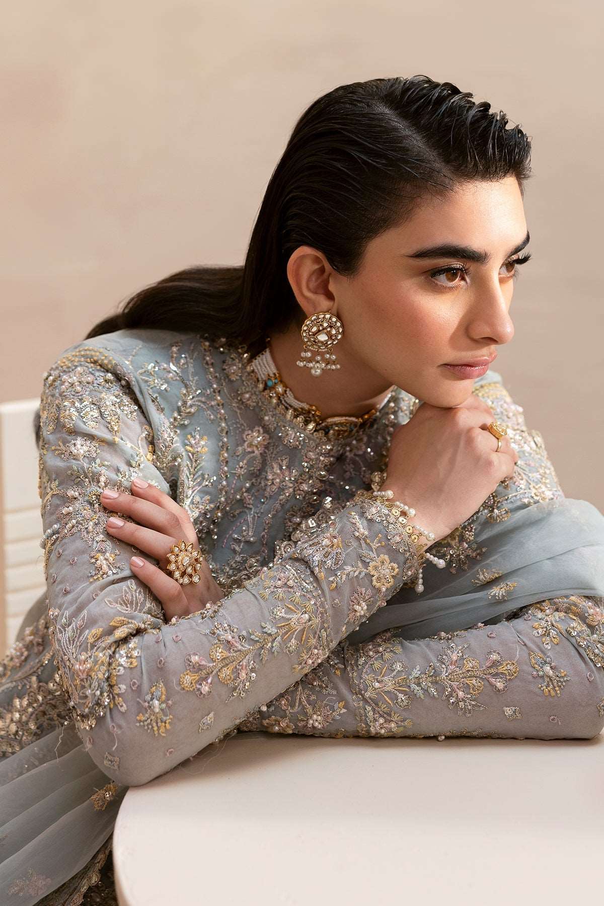 Clay & Coture by Emaan Adeel Unstitched 3 Piece Luxury Formals Collection CC-08-SILVELLA