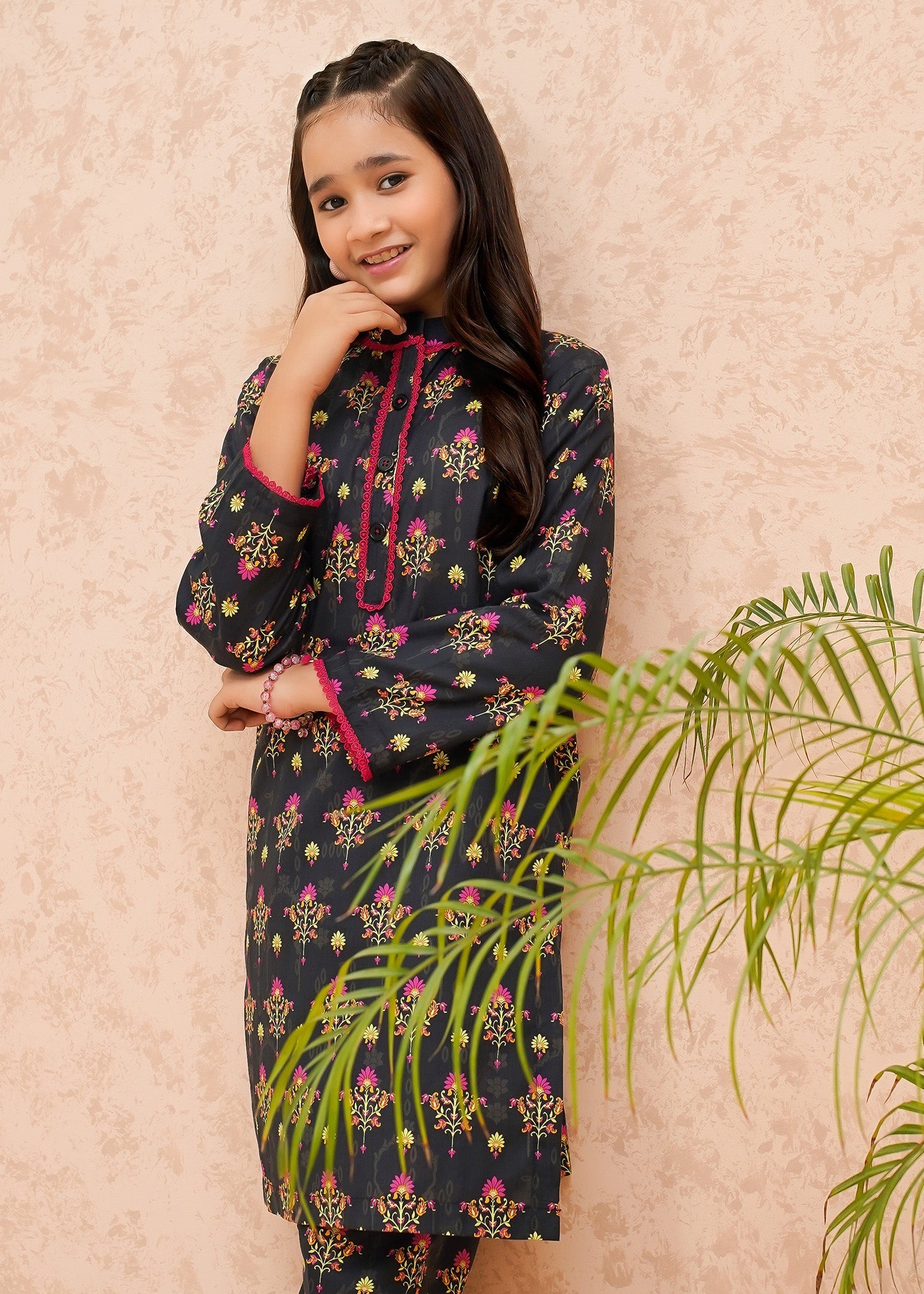 Summer Prints By Modest Kids Lawn Collection'2025-Black Rose