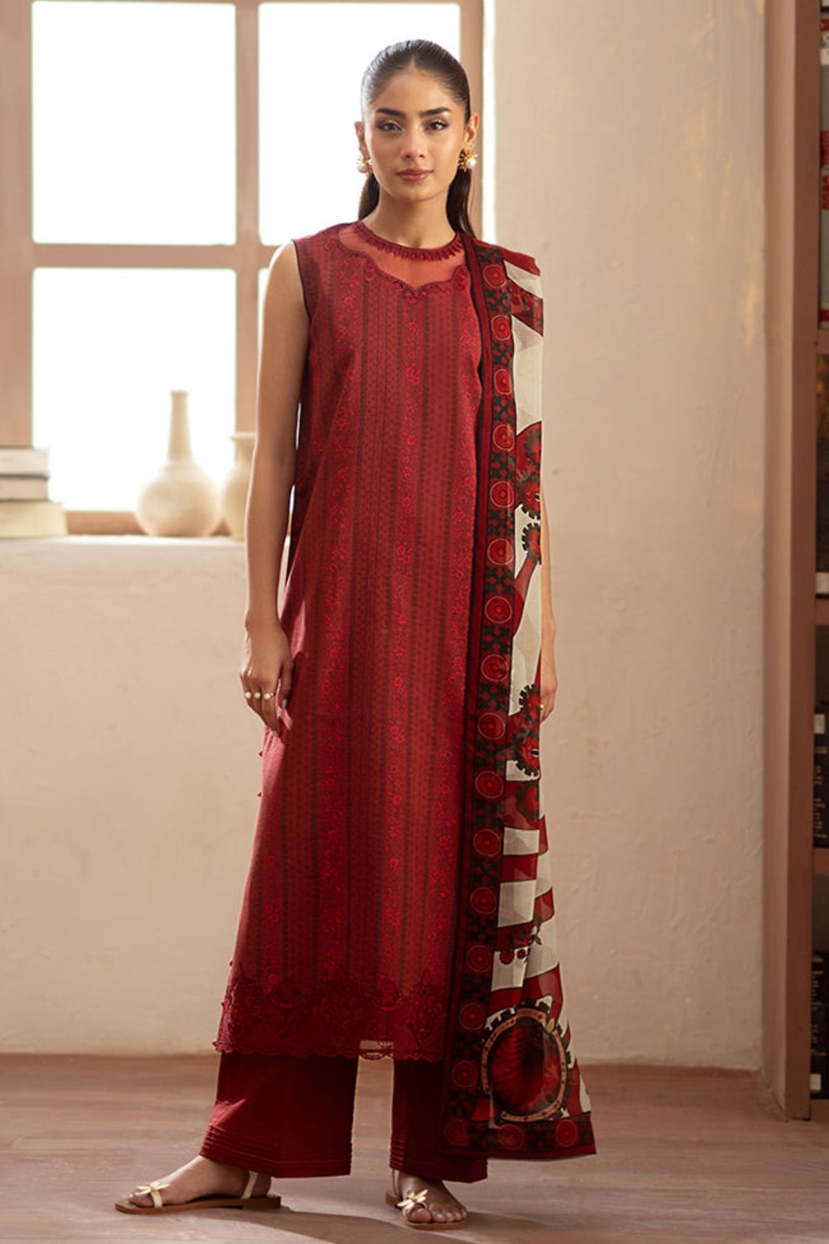 Ilara By Seran Unstitched 3 Piece Digital Printed Cambric Edit Collection'2024-07-Rouge
