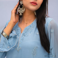 Najia Zia Stitched 3 Piece Formals Collection'2025-Azure