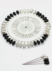 Hijab Ul Hareem Ring Pins Big 40 Pcs Pkt Black & White