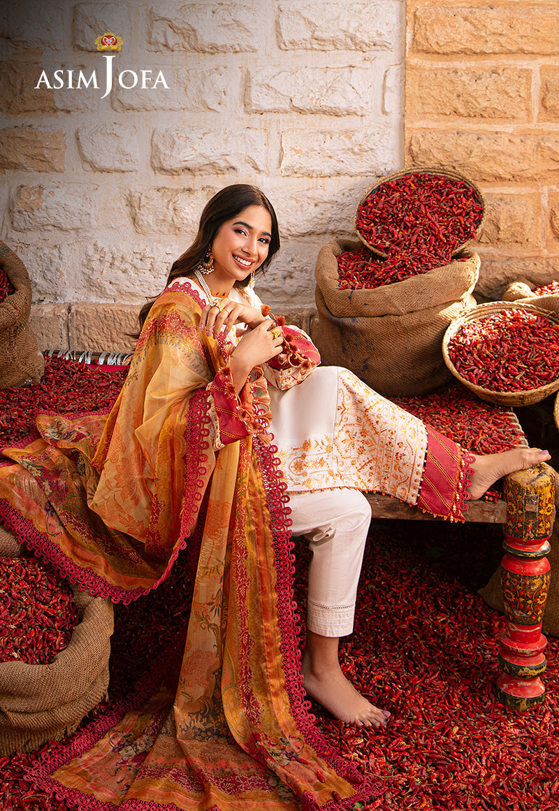 Asim Jofa Aira Summer Prints Ajar-30 Embroidered Jacquard 3 Pcs
