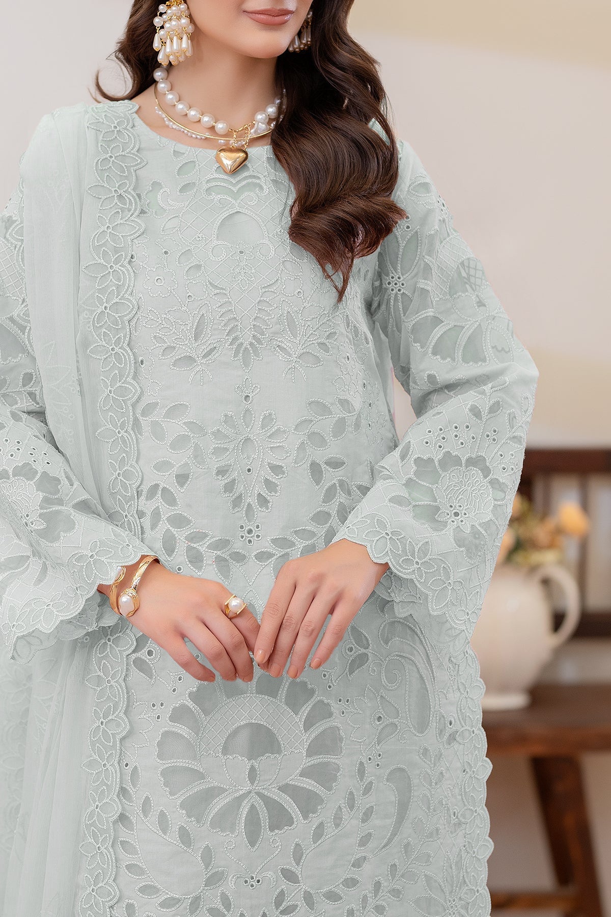 Tehwar By Imrozia Serene Stitched 3 Piece Formals Collection'2025-IP-134 Zareha (Sage Mist)