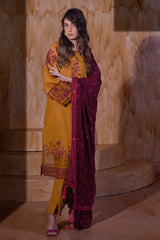 Aayra Stitched Winter Collection'2025-Ay1141 - Saffron grace 3pc