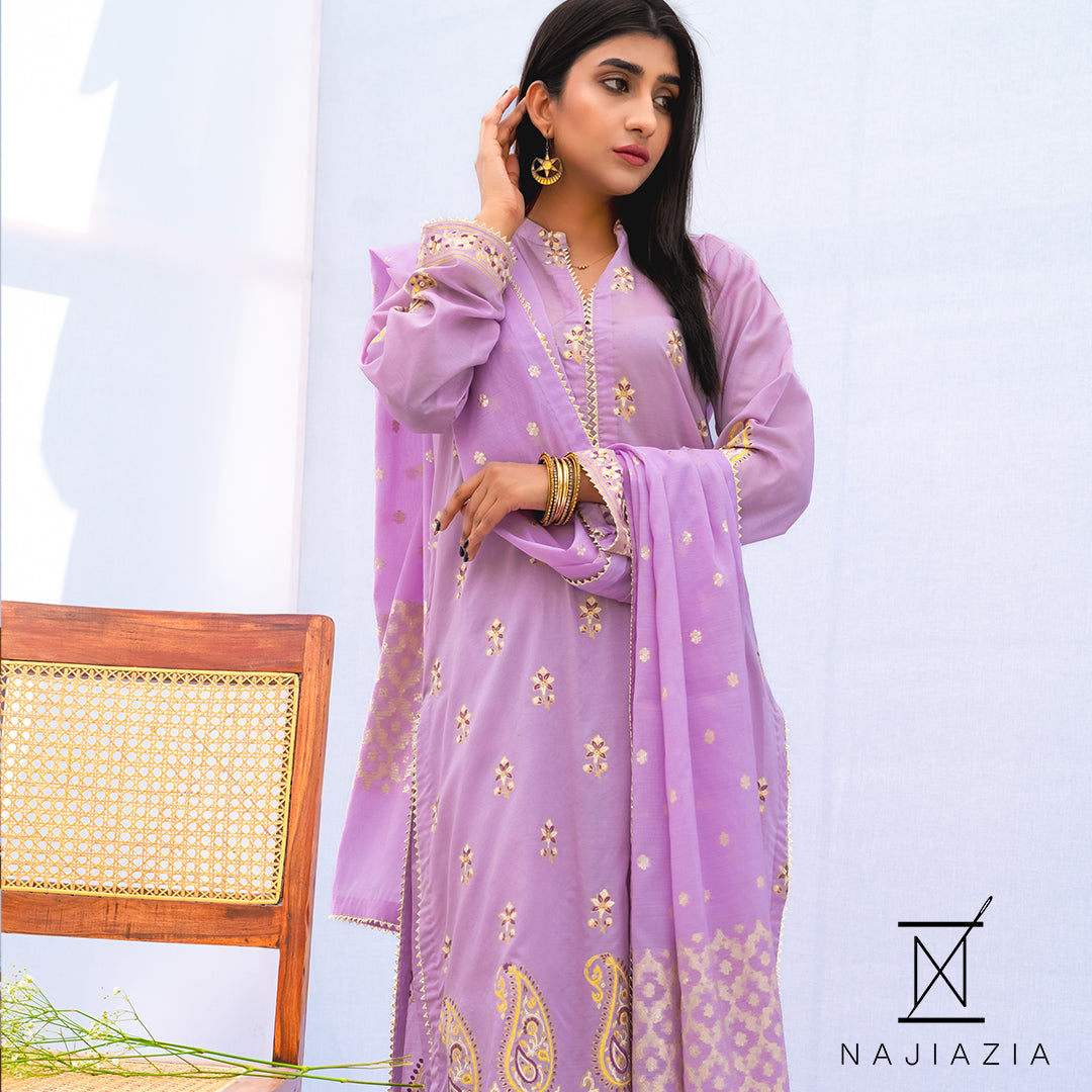 Najia Zia Unstitched 3 Piece Lawn Collection'2025-Lilac