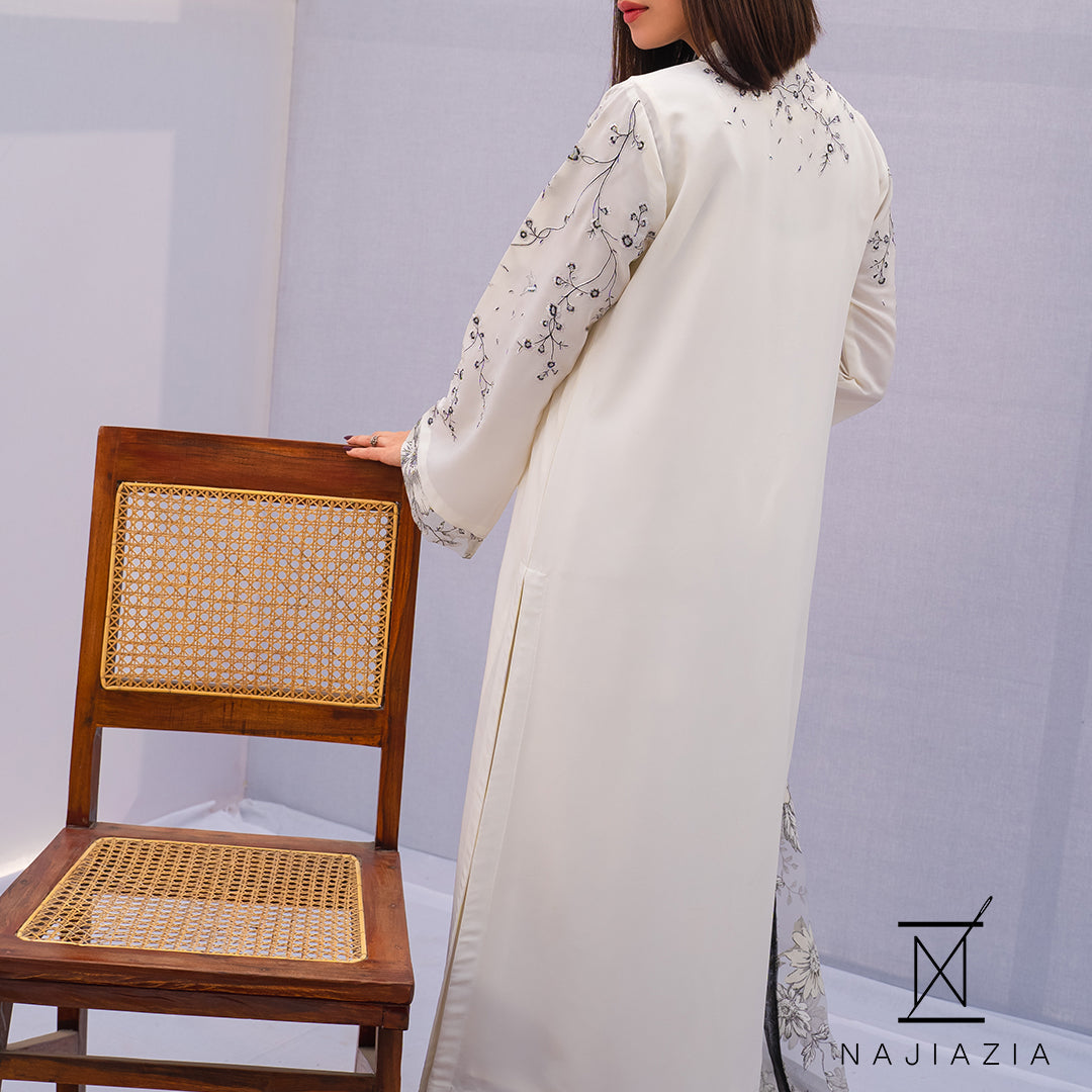 Najia Zia Stitched 3 Piece Georgette Collection'2025-Black Bird