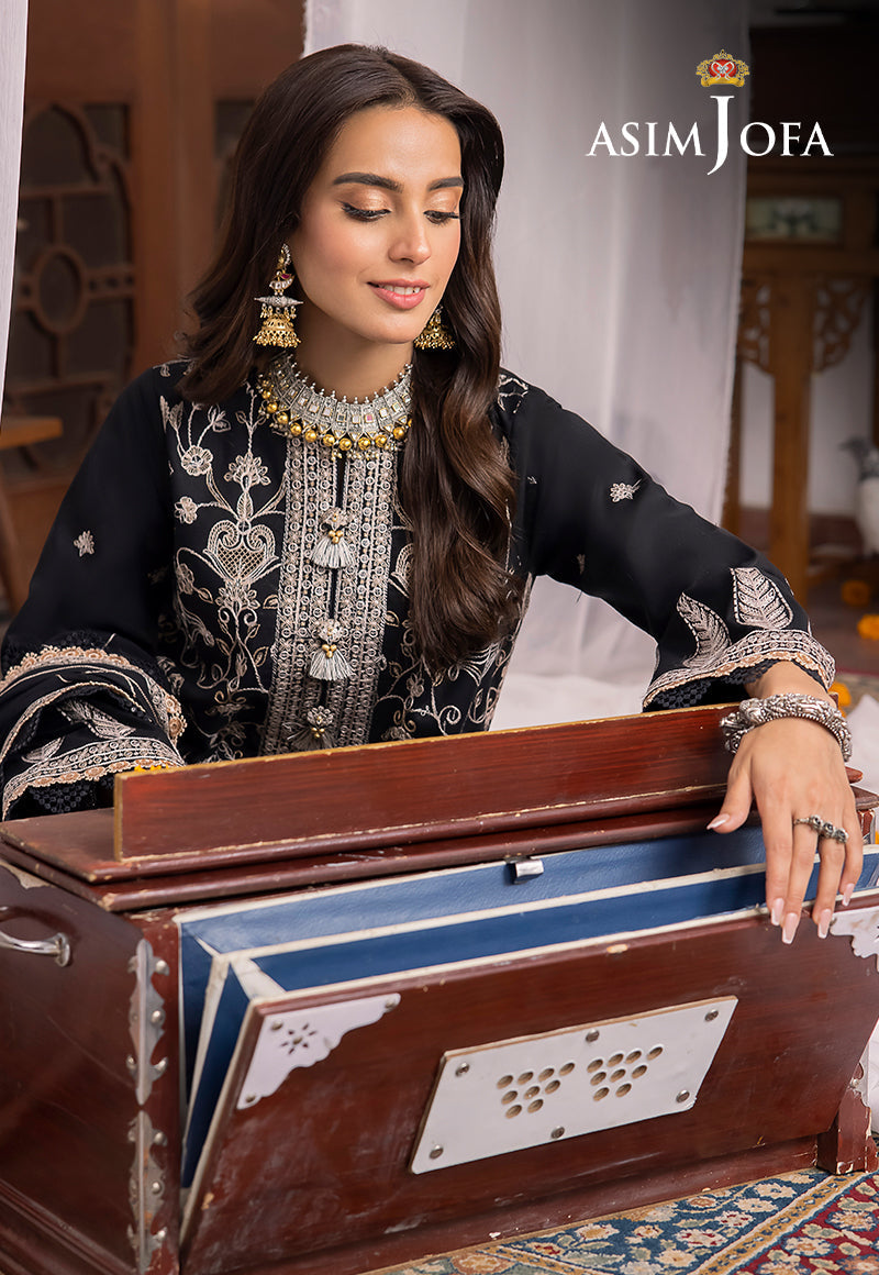 Asim Jofa Shadow Work '23 Ajsw-27 Embroidered Poly Viscose 3 Pcs