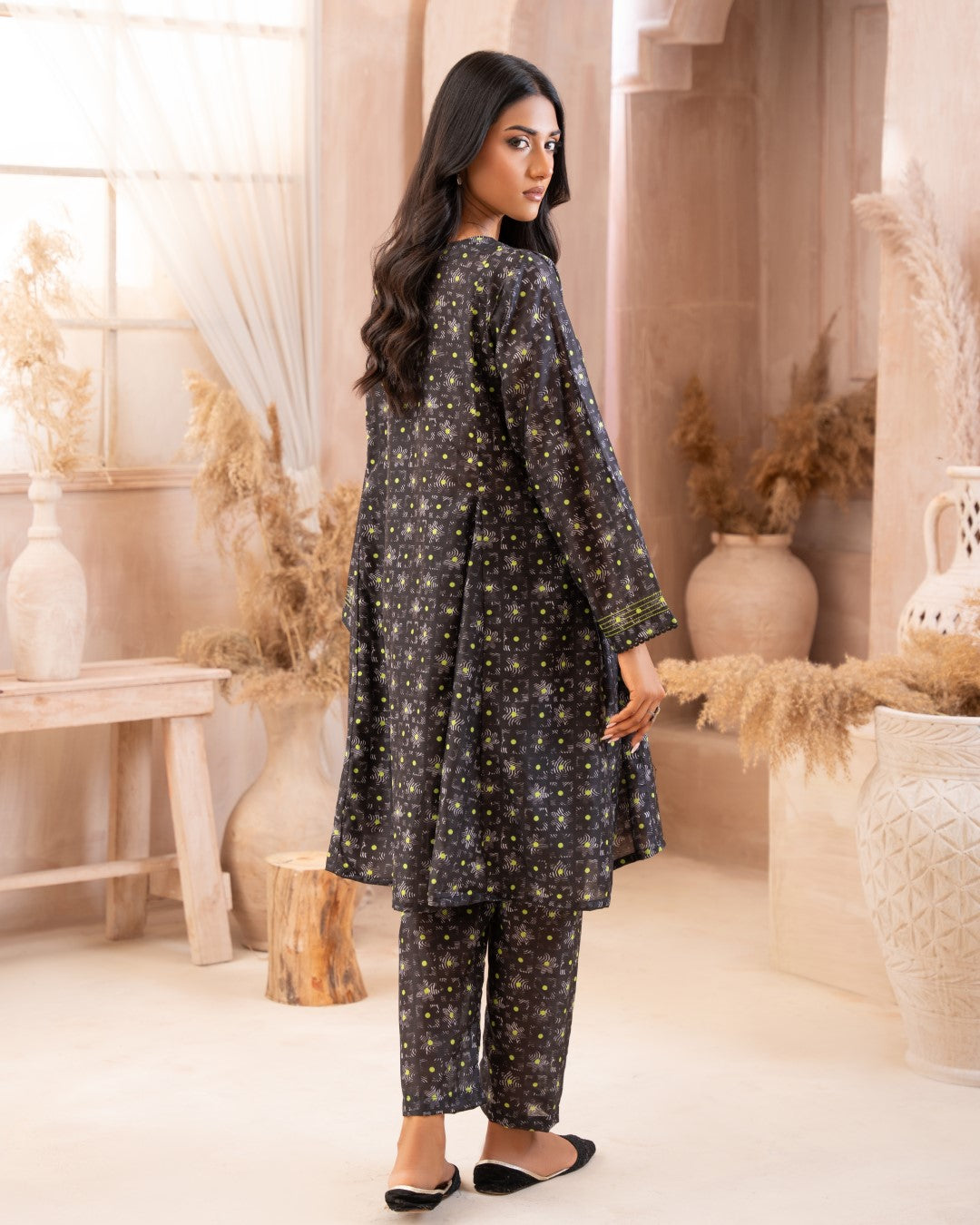 Ayla Studio Stitched PRINTED ESSENTIAL CO-ORD - Blooming Fluorescents