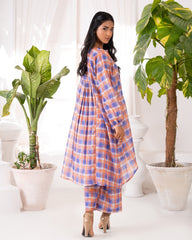 Ayla Studio Stitched PRINTED ESSENTIAL CO-ORD Sky Checks