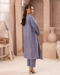 Ayla Studio Stitched SOLID ESSENTIAL  CO-ORD - Aqua Gold