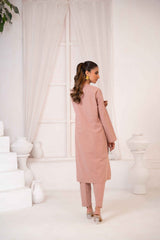 Ayla Studio Stitched SOLID ESSENTIAL  CO-ORD - Blush