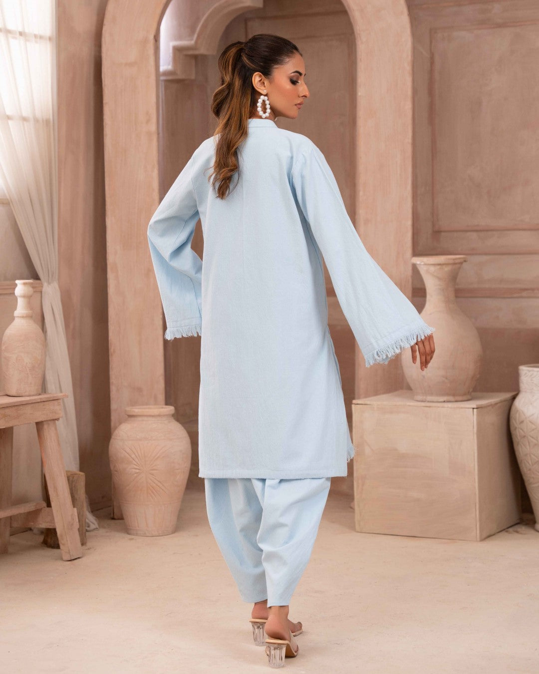 Ayla Studio Stitched SOLID ESSENTIAL CO-ORD - Ocean