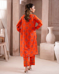 Ayla Studio Stitched PRINTED ESSENTIAL CO-ORD - Orange Dream