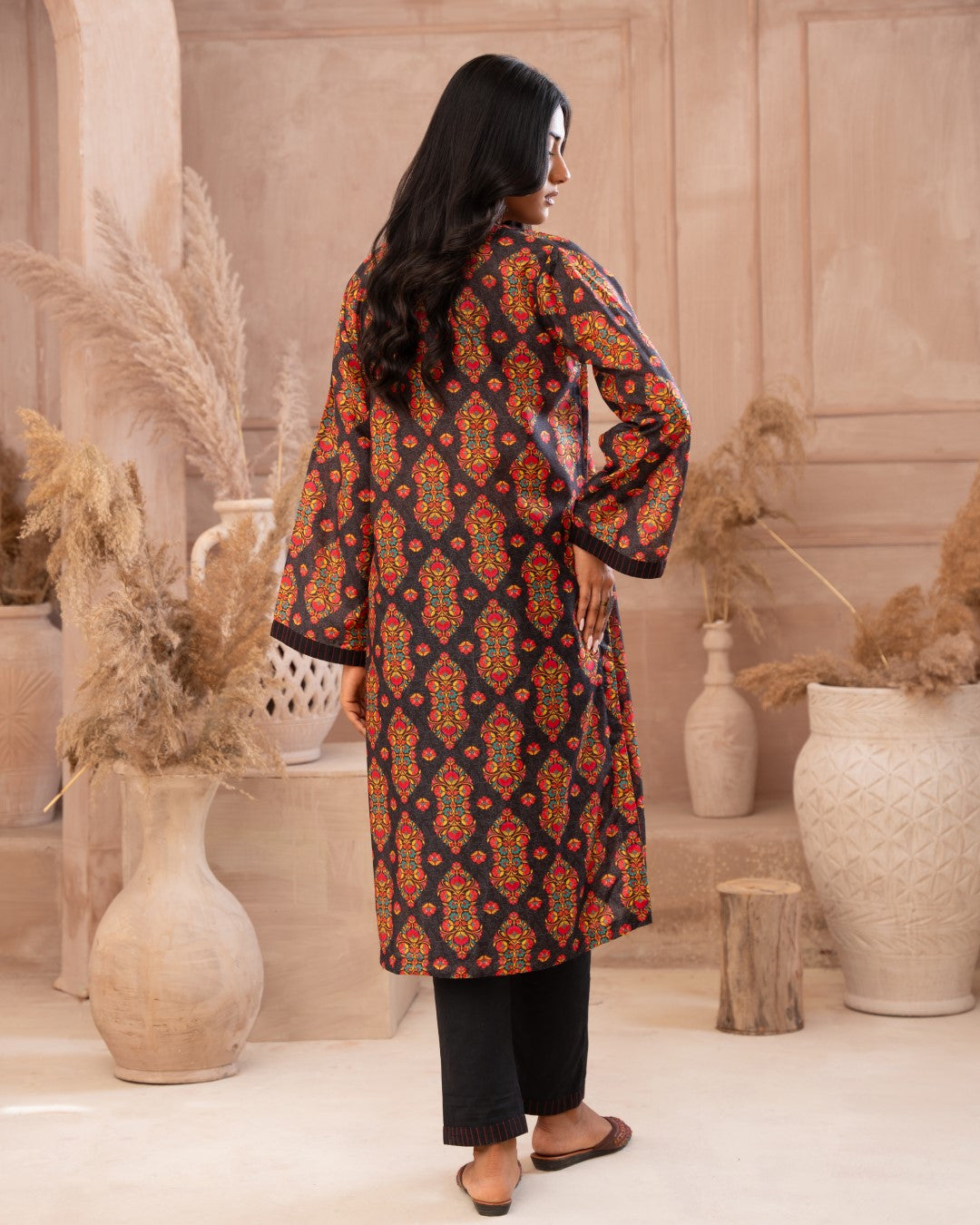 Ayla Studio Stitched PRINTED ESSENTIAL 2PC - Dark Eden