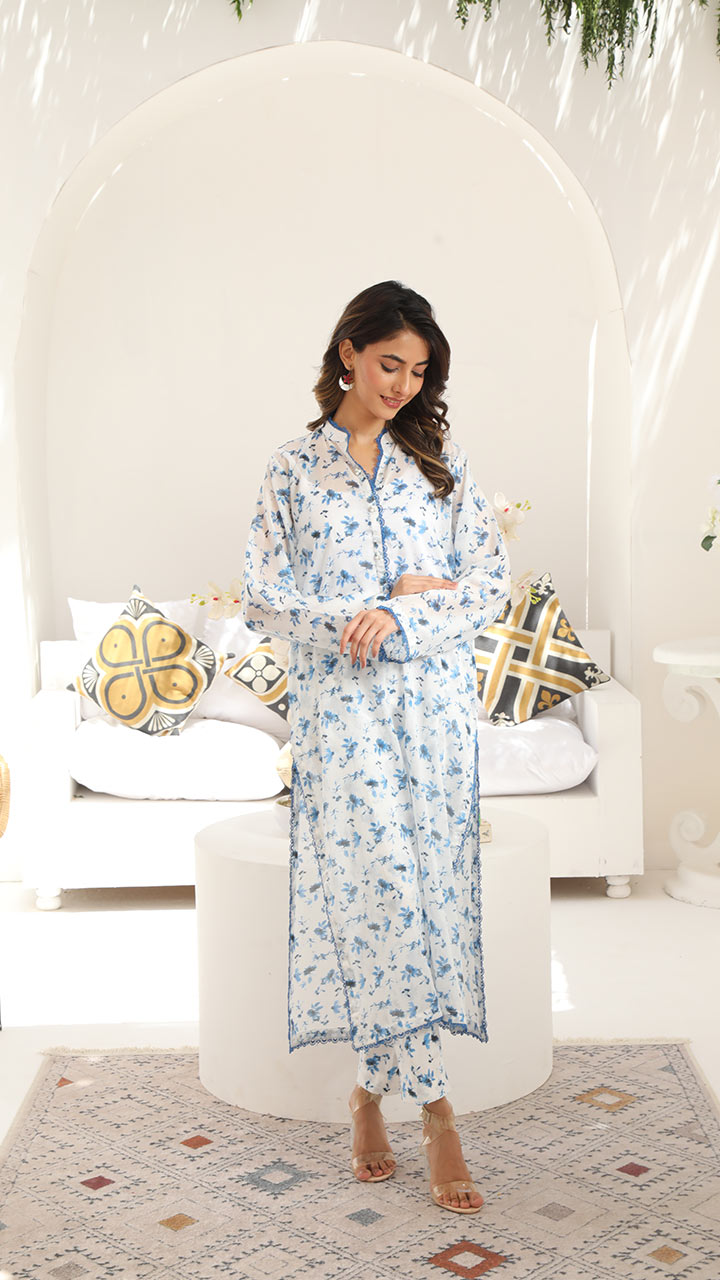 Summer Vibes Basics By Najia Zia Stitched 2 Piece Printed Lawn Collection-PANSY