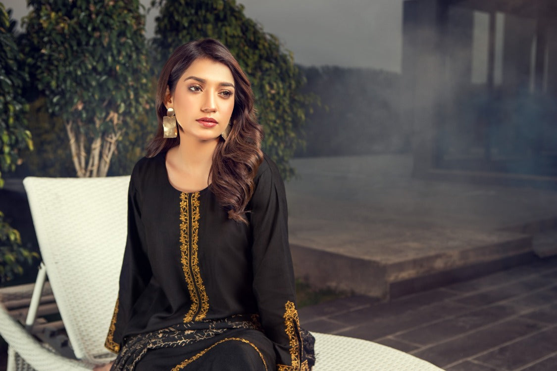 Panache Apparel Stitched Shirt Collection-Black Sleek