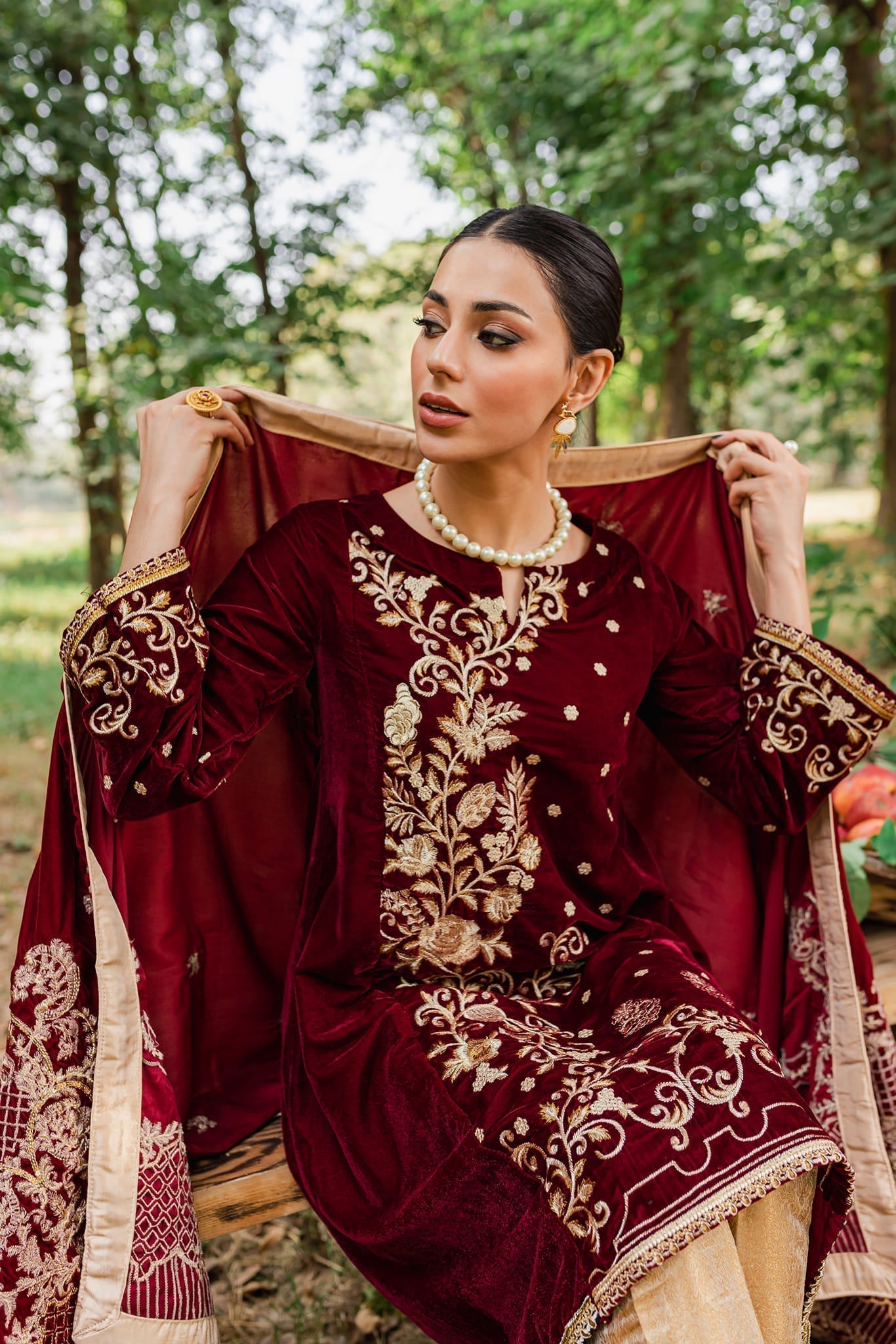 Panache Apparel Stitched Velvet Collection-Parul