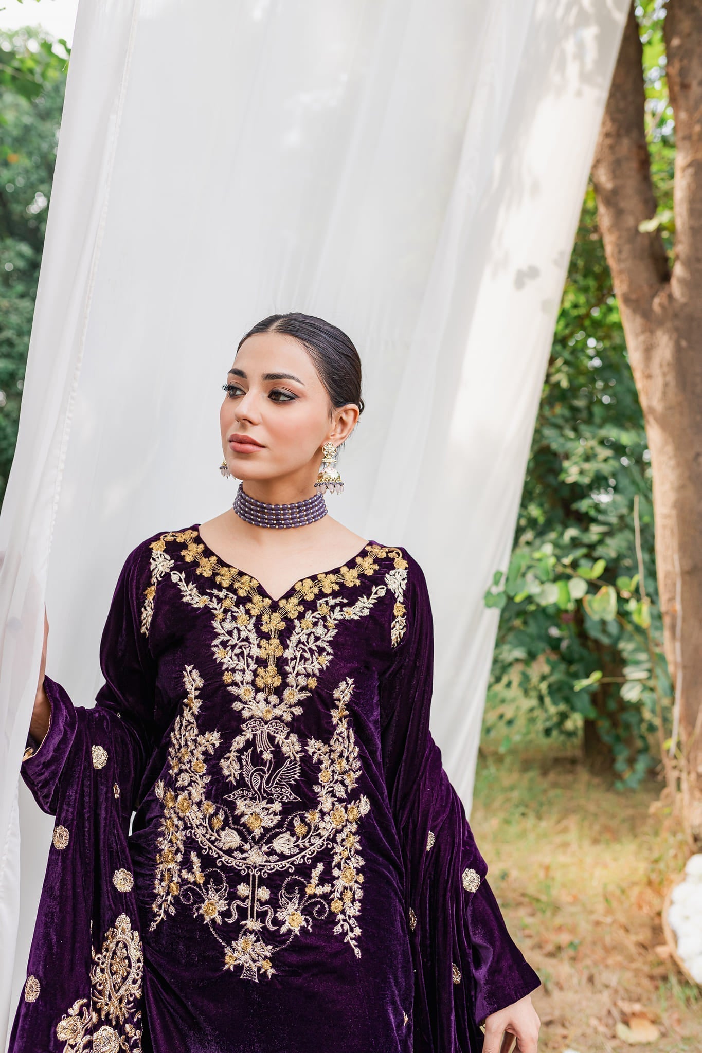 Panache Apparel Stitched Velvet Collection-Moor