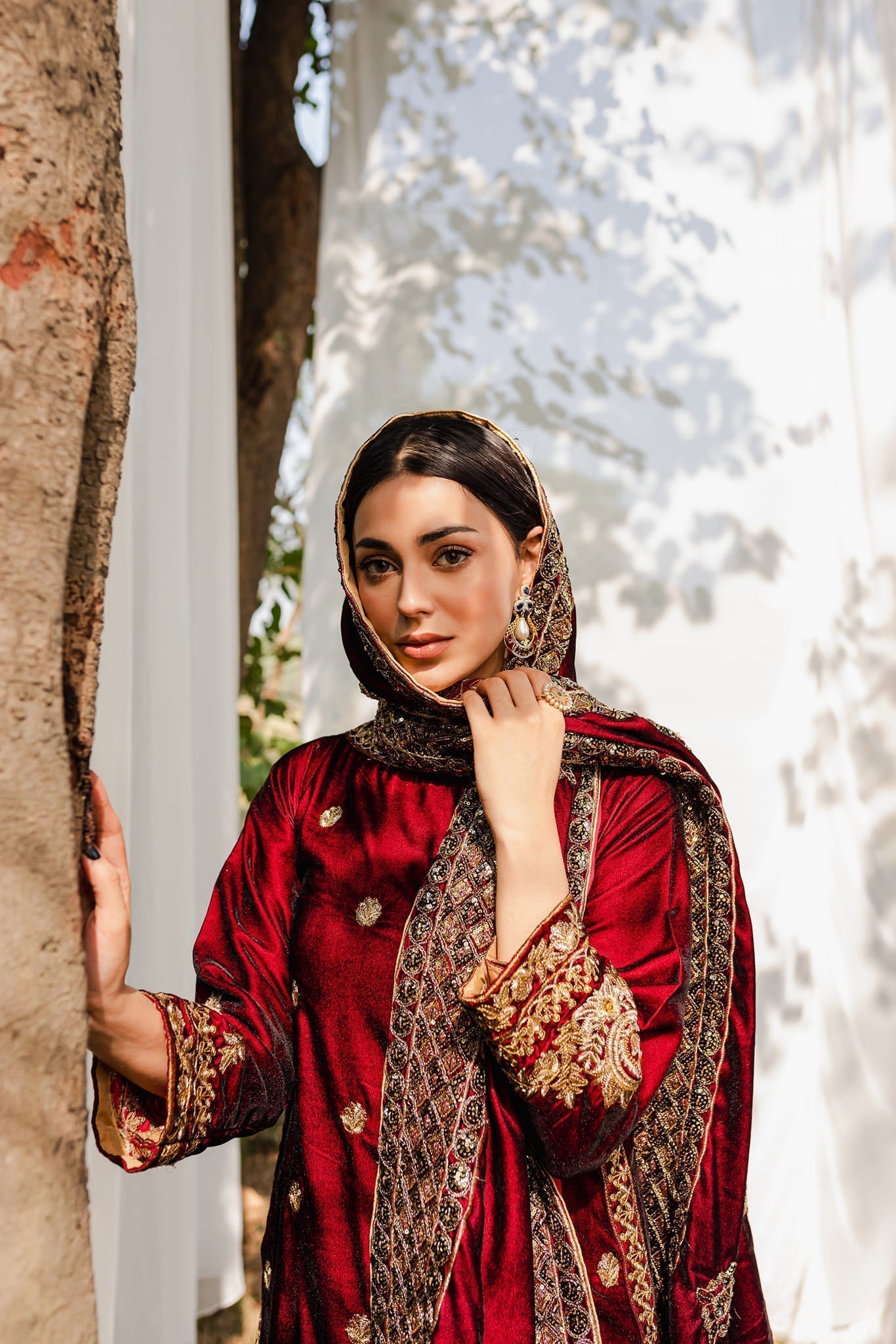 Panache Apparel Stitched Velvet Collection-Surkh