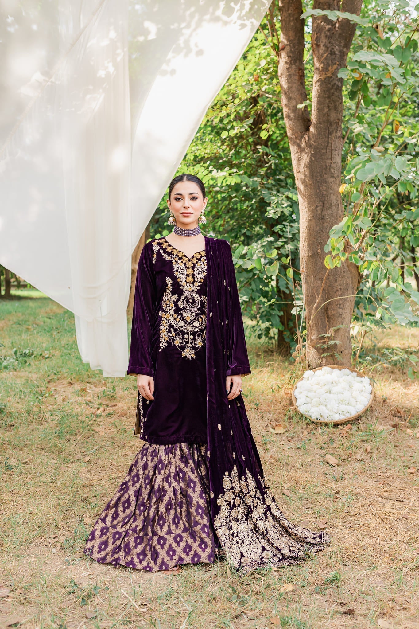 Panache Apparel Stitched Velvet Collection-Moor