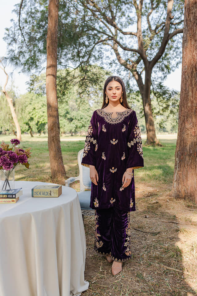 Panache Apparel Stitched Velvet Collection-Mehmal