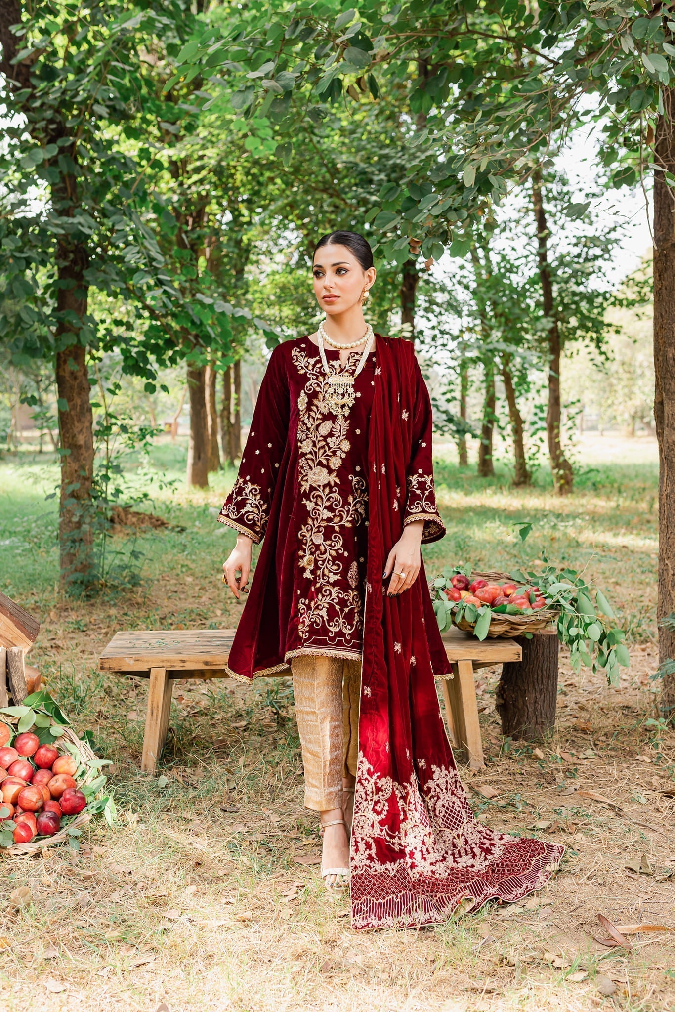 Panache Apparel Stitched Velvet Collection-Parul
