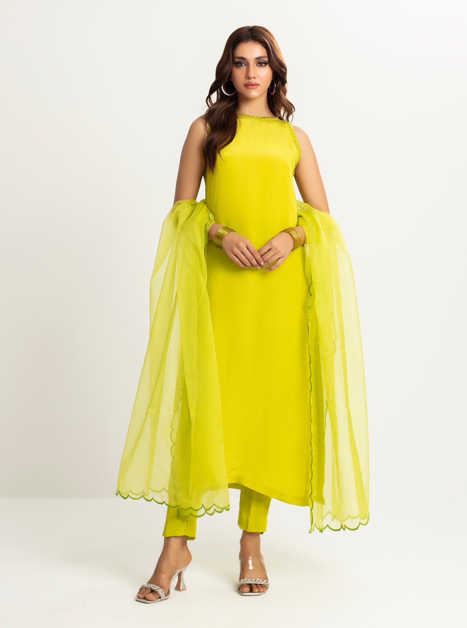 Rangeen Stitched Lime
